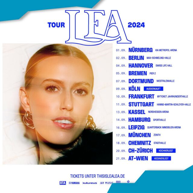 Ankündigung 😍🙌🏻 Am 20. September 2024 spielt die deutsche Künstlerin LEA live in Zürich. Aufgrund der hohen Nachfrage wird die Show von der Halle 622 ins Hallenstadion hochverlegt. Bereits gekaufte Tickets behalten ihre Gültigkeit 🎟️.

@thisislealea @gadget_ch #LEA #pop #music #verlegung #treppenhaus #live #hallenstadion